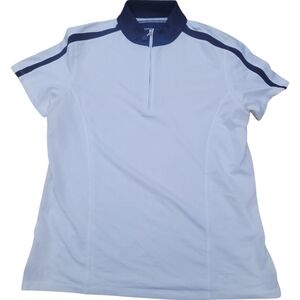 ✨White Polo Shirt with Navy Accents Size M